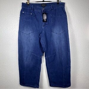 Women's Blue Barrel Leg Jeans